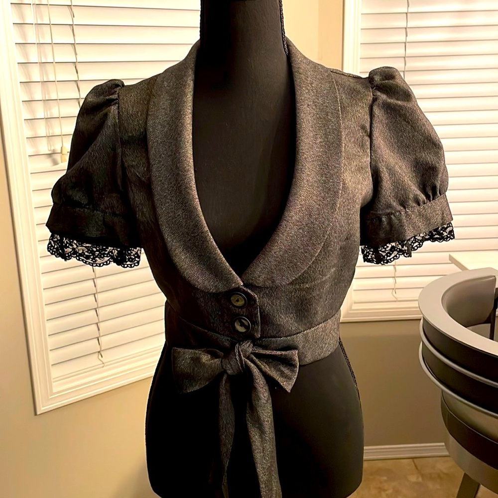🌻 Zinc Cap sleeve tweed vest size small